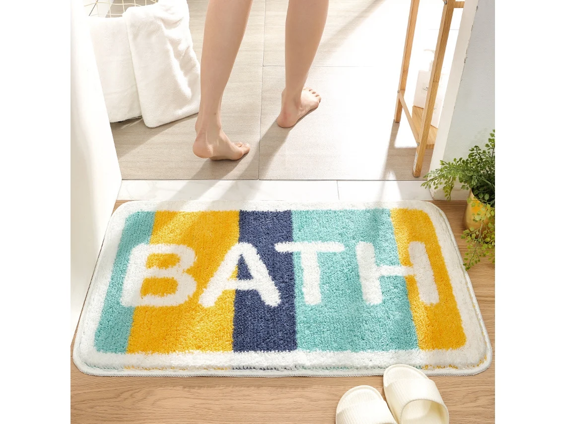 Alfombra de Baño LUUCOZK Antideslizantes Decoración Baño Secado Rápido Poliéster Multicolor (50x80cm)