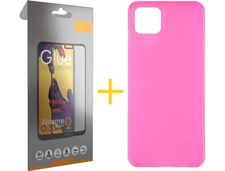 Kit Funda + Protector de Pantalla Samsung Galaxy A22 5G SKYHE Full (Rosa)