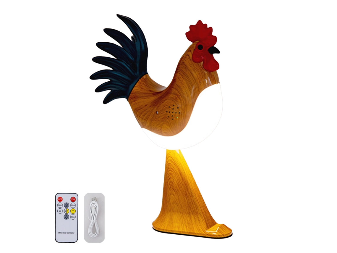 Luz nocturna USB con forma de gallo para aromaterapia y soporte para teléfono móvil.