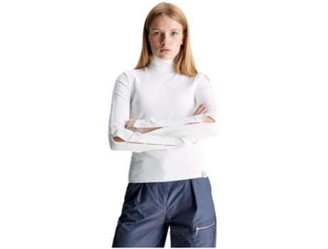 Camiseta de Mujer CALVIN KLEIN Larga Blanco (XS)