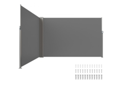 Toldo retráctil de poliéster y hierro Tekmaquinas 200x600cm, conjunto de pared y mampara