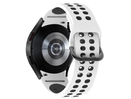 Correa de Silicona 20mm de dos colores con hebilla de doble orificio para Samsung Galaxy Watch4 40mm/44mm/Watch4 Classic 42mm/46mm - blanco/negro