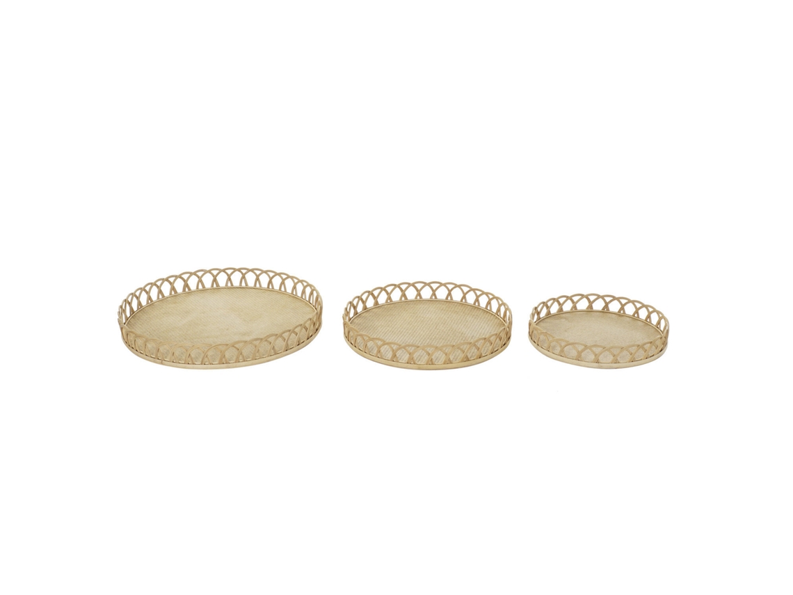 Set 3 Centro Mesa Bambú Natural Marron 58x58x9cm