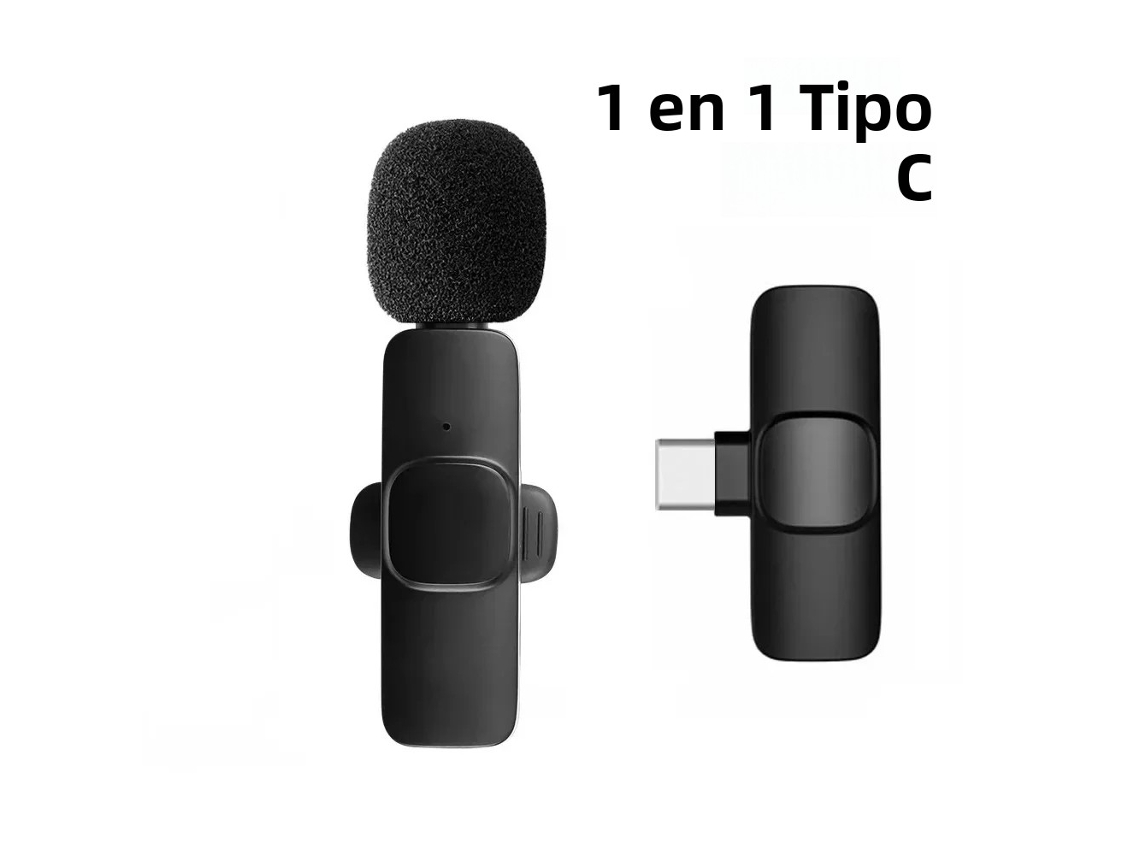 Y altavoces. Mdug (1 par de micrófonos de solapa de condensador omnidireccionales inalámbricos de 3,5 mm con conector tipo C)
