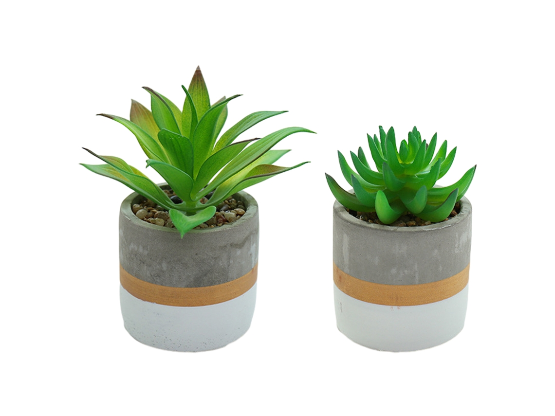Mini suculentas simuladas en maceta, adornos creativos de moda, plantas artificiales, 2 uds. NEVEANCE