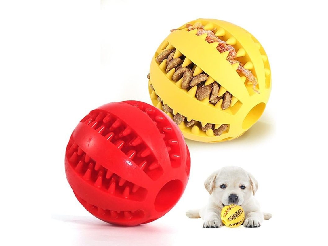 Pelota Masticable Perro Goma No Tóxica Resistente Limpieza Dientes Juguete Interactivo Iq Entrenamiento Pequeño Mediano