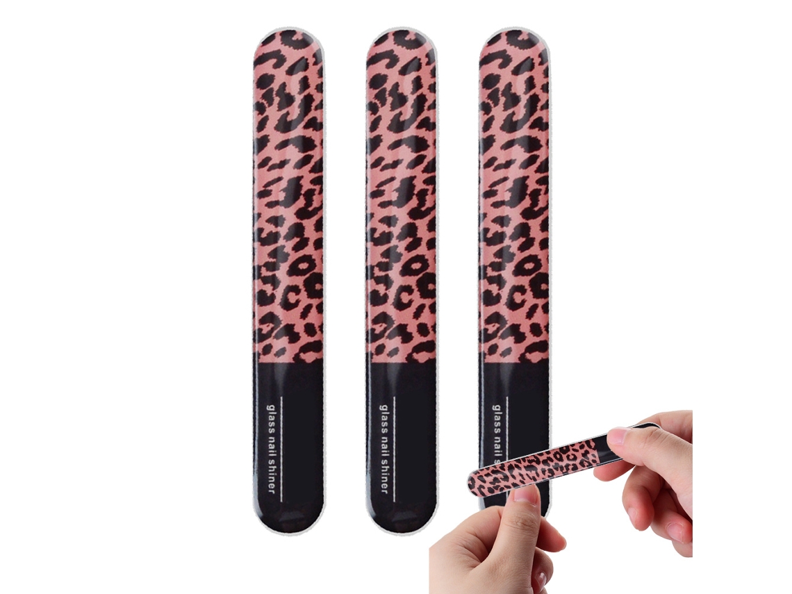 Juego de 3 limas de cristal con estuche y pulidores para el cuidado de las uñas NEVEANCE