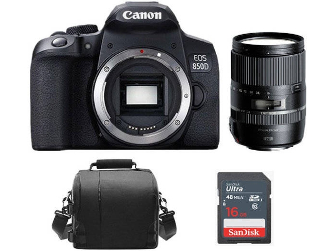 Kit Cámara Réflex CANON EOS 850D + Tamron 16-300mm F3.5-6.3 Di II VC PZD MACRO + Bolsa + SD de 16GB