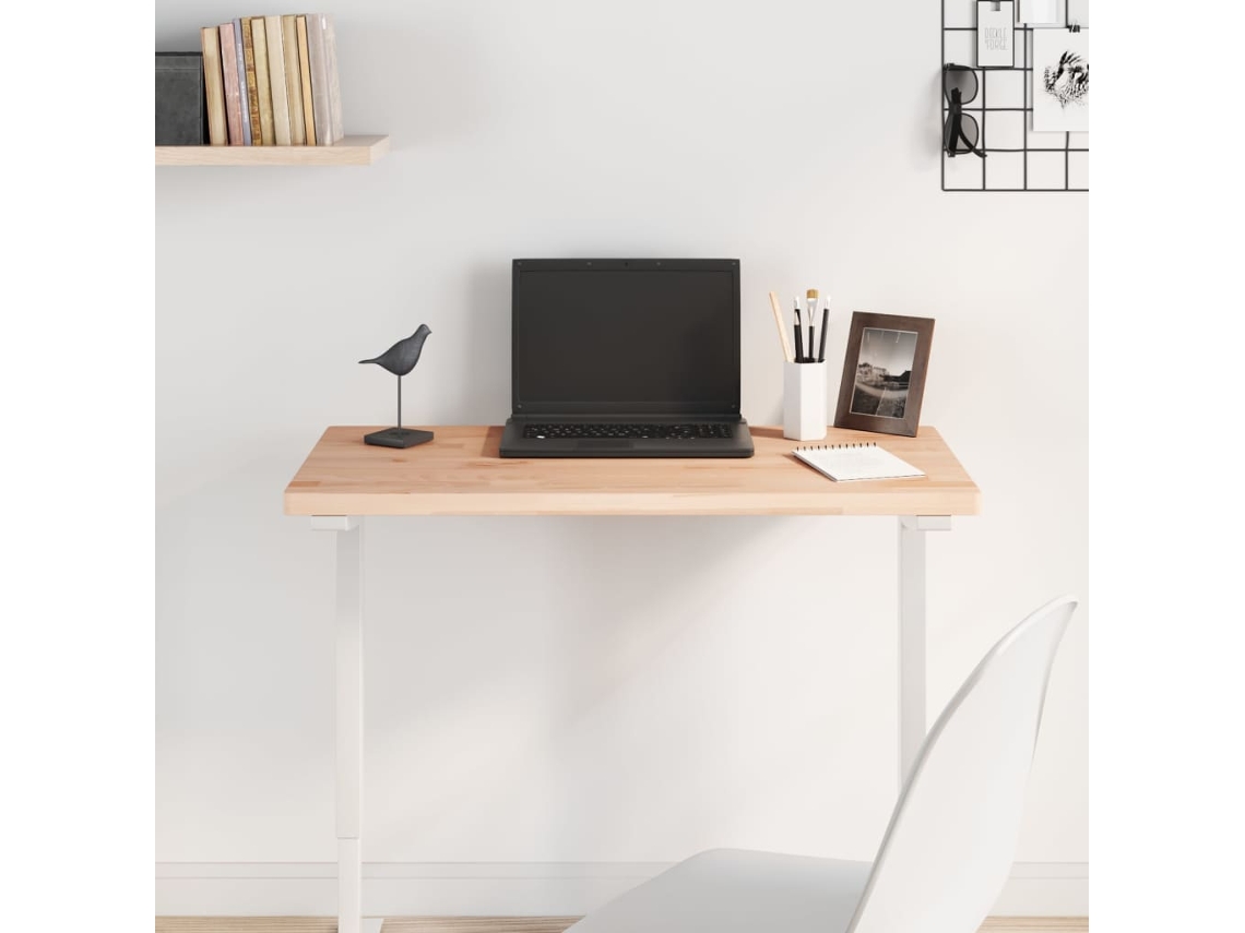 Tablero Escritorio | Superficie De Mesa | Tablero De Mesa Rectangular De Madera Maciza De Haya 80x40x2,5 Cm Wsd61355