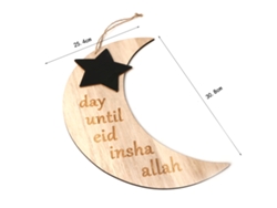 Marco de fotos de madera para la cuenta regresiva de Eid Mubarak