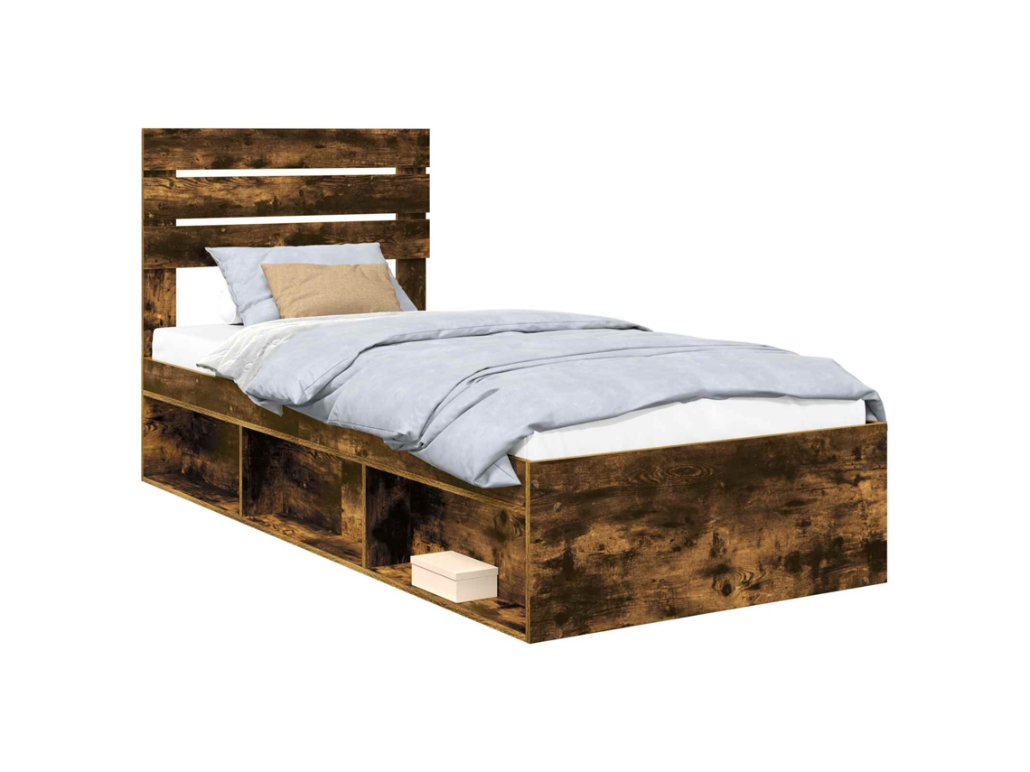 Maison Exclusive - Estructura De Cama Con Cabecera Roble Ahumado 100 X 200 Cm
