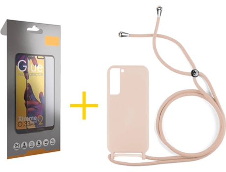 Carcasa + Protector de Pantalla para Samsung Galaxy S22 Plus 5G SKYHE Rosa Pastel