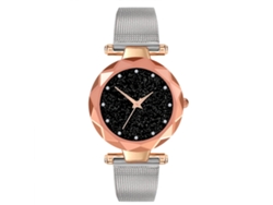 Reloj De Pulsera Unisex De Cuarzo Con Brazalete De Malla De Acero Plateado - Elegante Y A La Moda