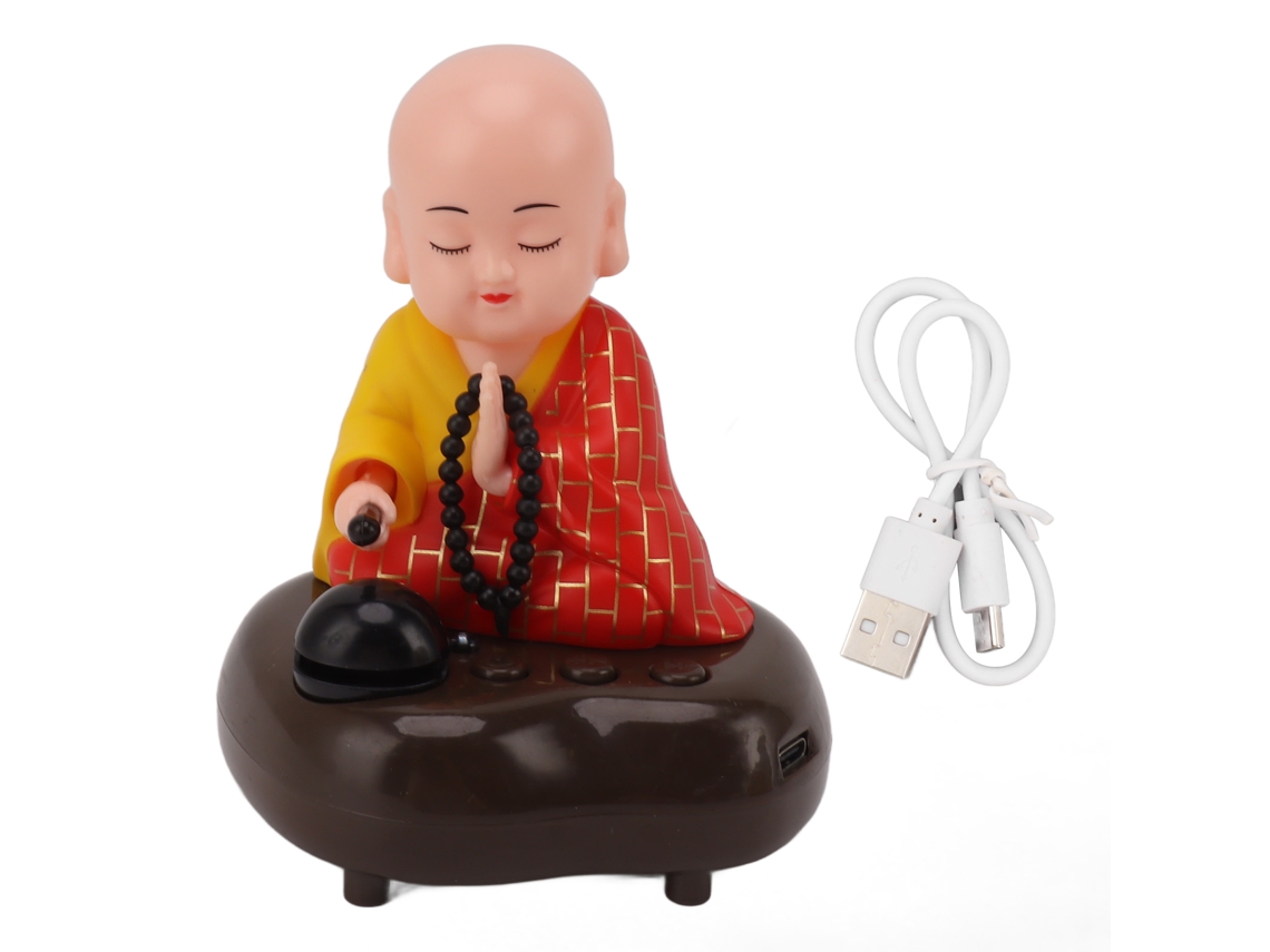 2026 Store-figura De Monje Pequeño Con Música Led Nodriza Cargador Usb Decoración Para Auto Y Hogar