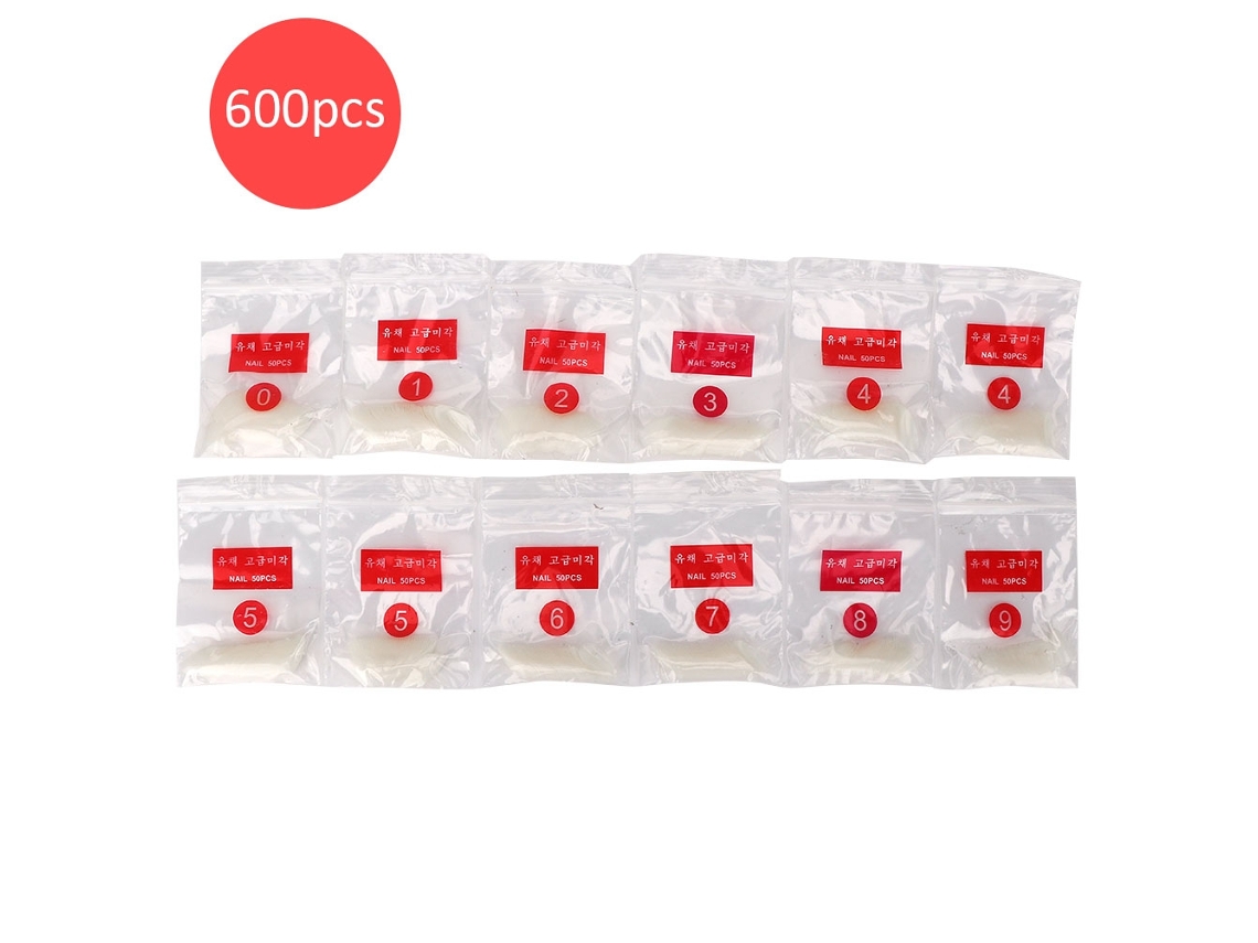 Uñas postizas profesionales Rebe-600 con punta para salón, herramienta de práctica para gel UV y esmalte de uñas.