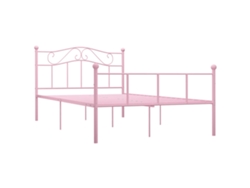 Maison Exclusive - Estructura De Cama Sin Colchón Metal Rosa 140x200 Cm