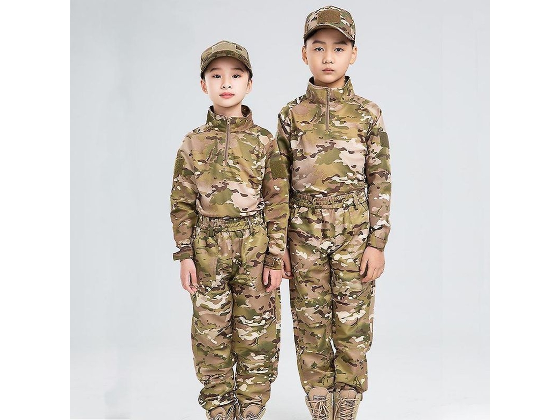 2026-conjunto De Uniforme Táctico Militar Para Crianças Camuflado Para Caça Airsoft Trekking Atividades Ao Ar Livre Sem Boné 110 Hl Cp Gris
