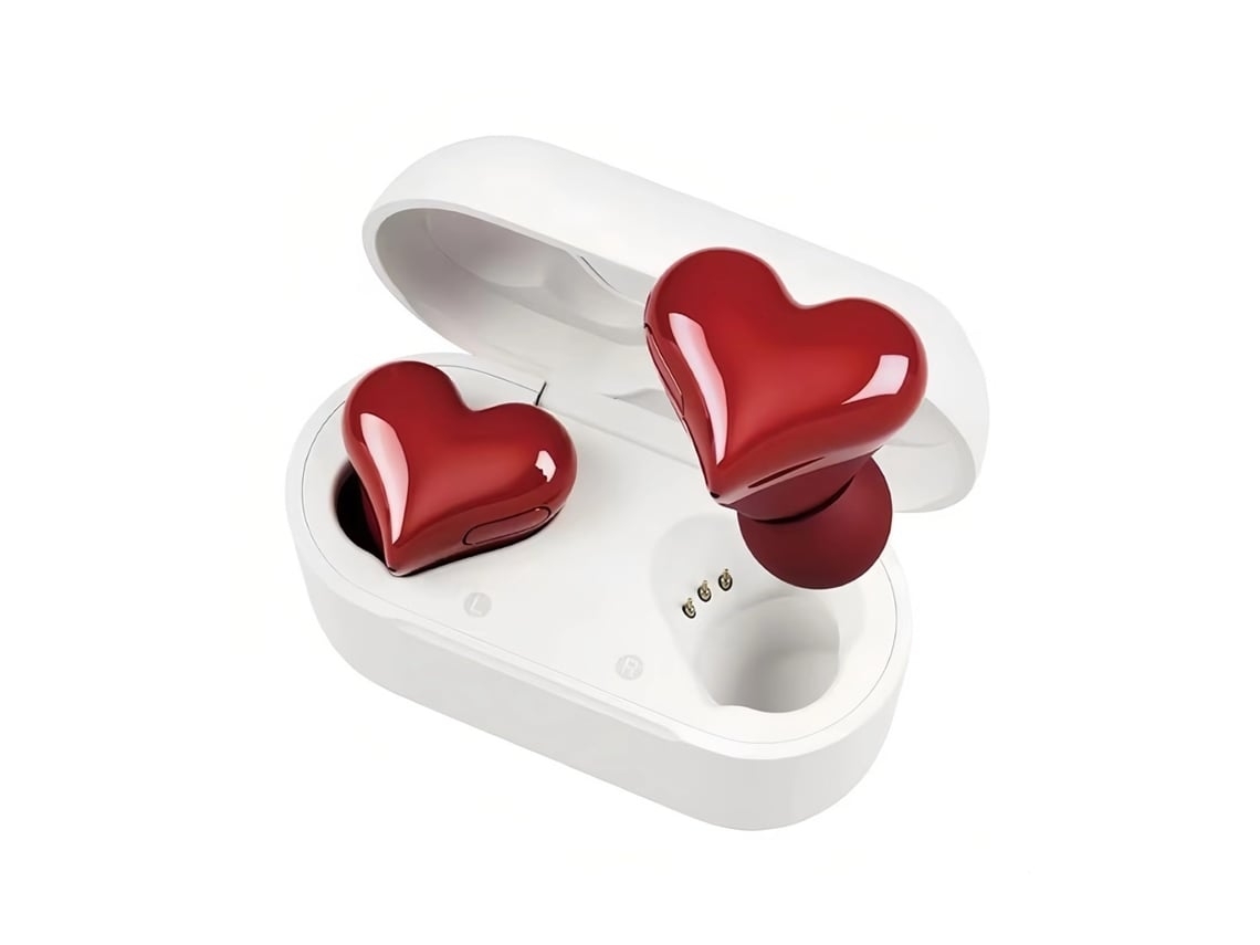 Auriculares Inalámbricos En Forma De Corazón Hermoso Creativo YEMAESRE Carga Bluetooth Rojo
