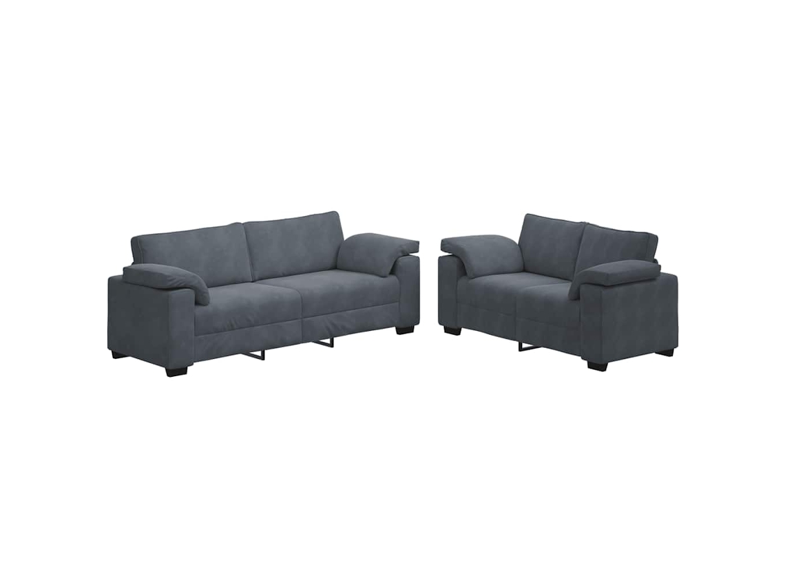 Maison Exclusive - Conjunto De Sofá De 2 Piezas Con Cojines, Terciopelo Gris Oscuro