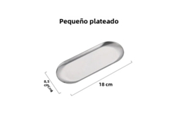 Plato llano de acero inoxidable dorado, plato para pastel de frutas y postre, juego de tenedor y cuchillo estilo occidental Mdug (plata S)