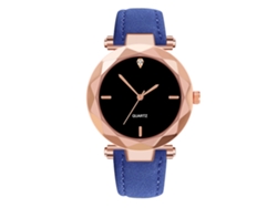 Reloj De Pulsera Para Mujer, Estilo Estudiante, Con Pedrería, Correa De Piel Sintética Y Movimiento De Cuarzo Azul Marino.