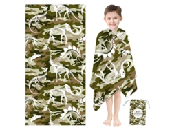 Toalha De Praia Infantil Secagem Rápida Absorvente Antiareiros, Leve E Versátil120×60cm verde Camuflagemczhhmart