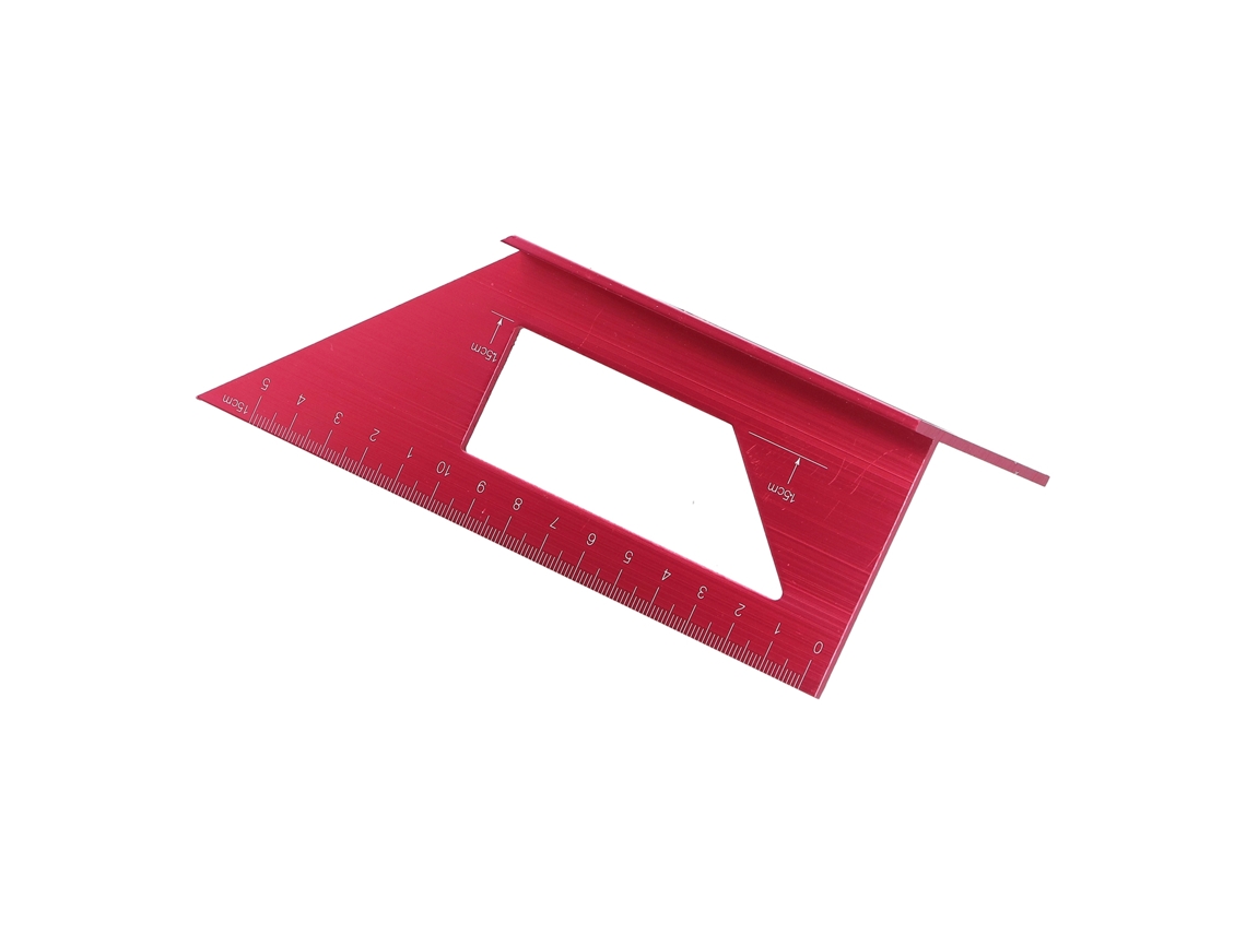 Escuadra en T de 45°/90° para medir ángulos y ángulos rectos - Herramienta de carpintería roja