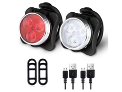 Juego de luces delanteras y traseras ajustables para bicicleta Yizhood IPX8, color negro