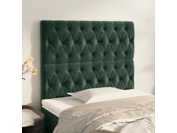 Cabeceros 2 Unidades De Terciopelo Verde Oscuro 100x7x78/88 Cm