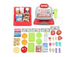 Ats-juguete De Caja Registradora Con Pantalla Táctil Y Calculadora, Juego De Rol Supermercado Cajero Con Comida