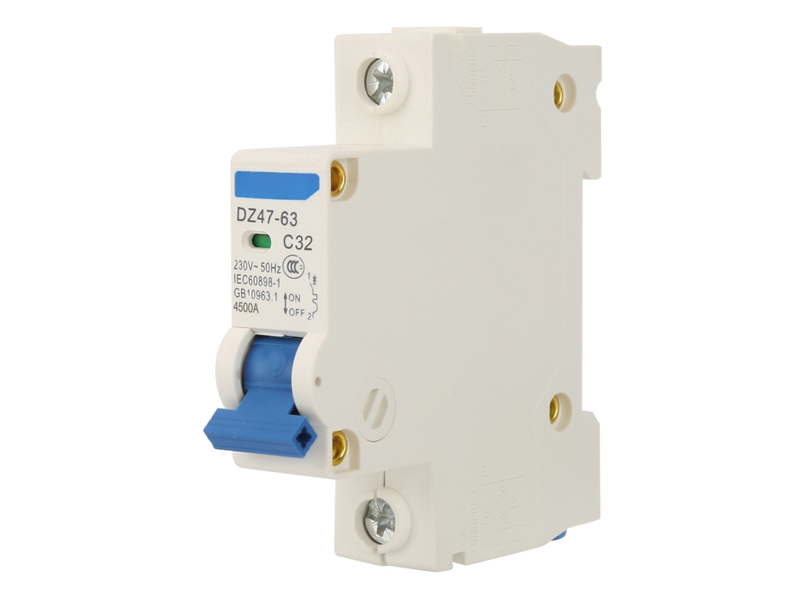 Disjuntor Miniatura 1 Polo 230vac Dz47‑63 32a Chave De Interrupção Mcb