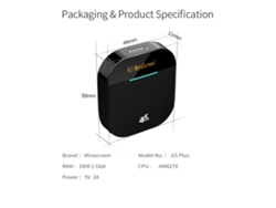Receptor De Pantalla Wifi Mirascreen G5 Plus 2.4g/5g 4k Uhd Miracast Airplay Para Ios Android Pc Tv Stick Negro