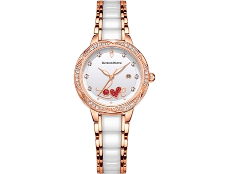 Relojes de pulsera con pulsera de cerámica de oro rosa VENAXIN-rojo VEANXIN