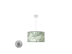 Colgante Moda 2xe27 Blanco/hoja Verde Regx40x40cm C/difusor