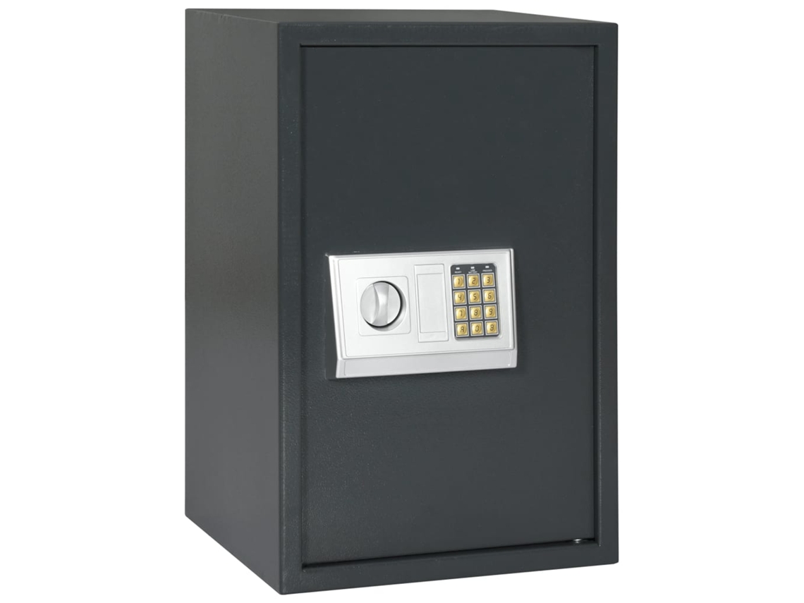 Caja fuerte digital electrónica Vidaxl con estante de acero gris oscuro (40 x 35 x 60 cm)