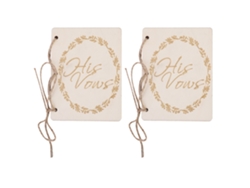 2pcs Livros De Votos Para Casamento Com Corda De Bordado, Acessório Decorativo E Lembrança, 10,5x8cm