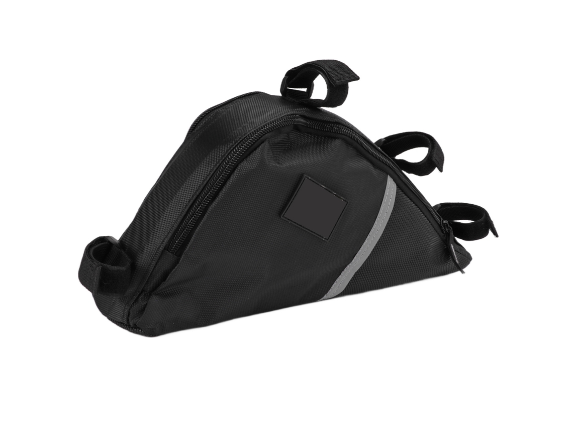 Bolsa Para Bicicleta De Gran Capacidad En Tela Oxford, Bolsa Triangular Para Sillín, Cuadro, Ciclismo, Color Negro.
