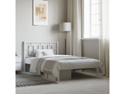Estructura Cama Sin Colchón Con Cabecero Metal Blanco 107x203cm
