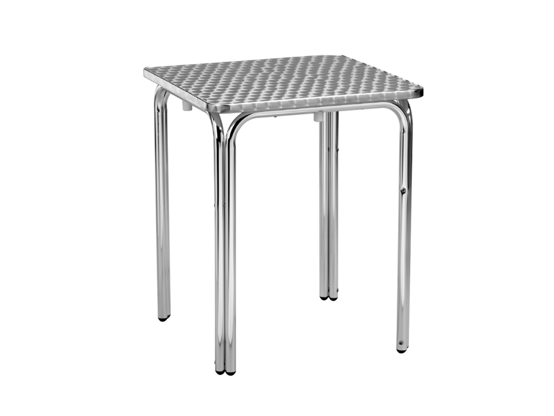 Mesa Cuadrada Exterior 60x60 Gris Inox Raya Garbar