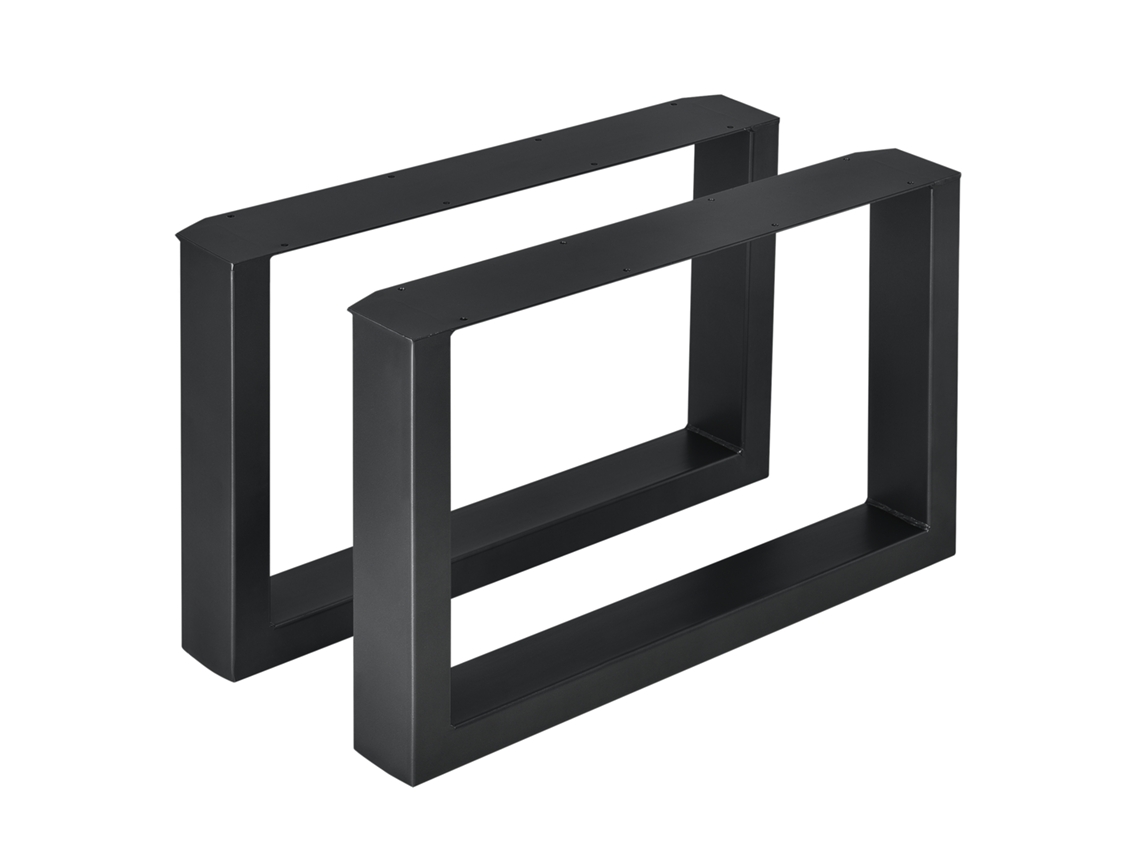 Juego de 2 Patas de Mesa de Centro [EN.CASA] (Acero - 64 x 40 cm - Negro)