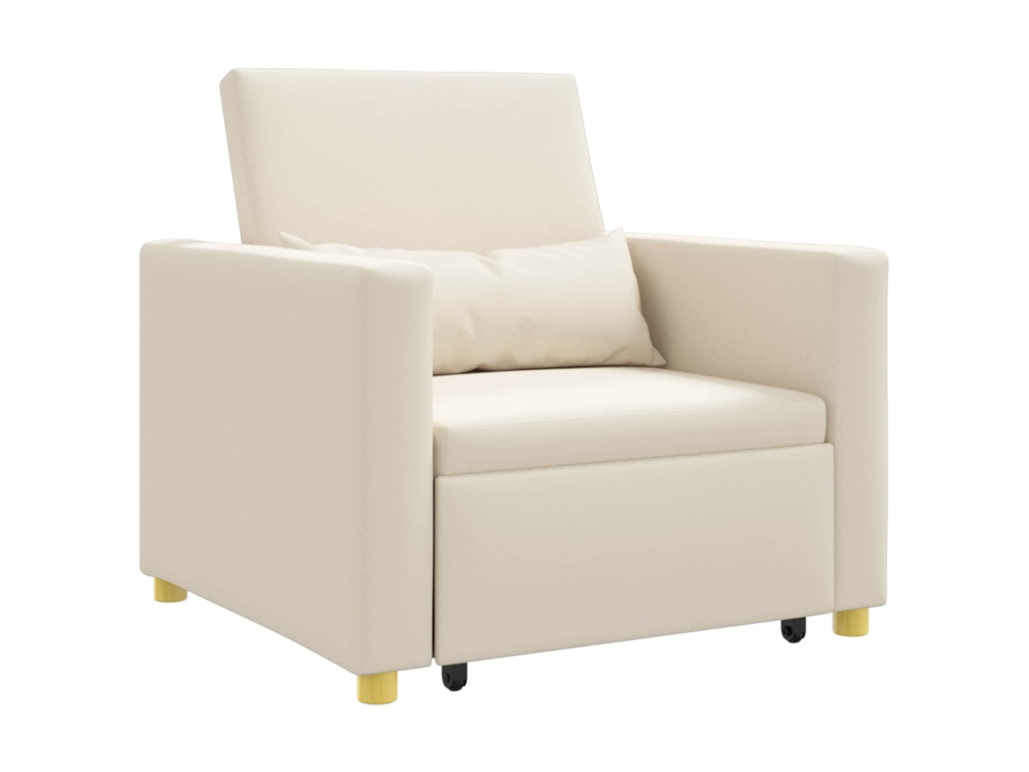 Maison Exclusive - Cama Sofá Desplegable Individual Crema 90 X 165 X 87 Cm Tela