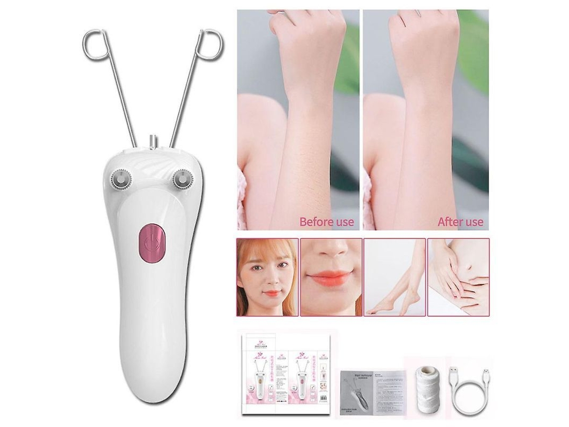 Depiladora Eléctrica Facial Con Cable De Algodón Para Depilación Facial Y Corporal, Recargable Por Usb.