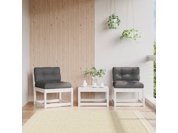 Sofás De Jardín | Sofá De Exterior Con Cojines 2 Uds Madera Maciza De Pino Blanco Wsd500311
