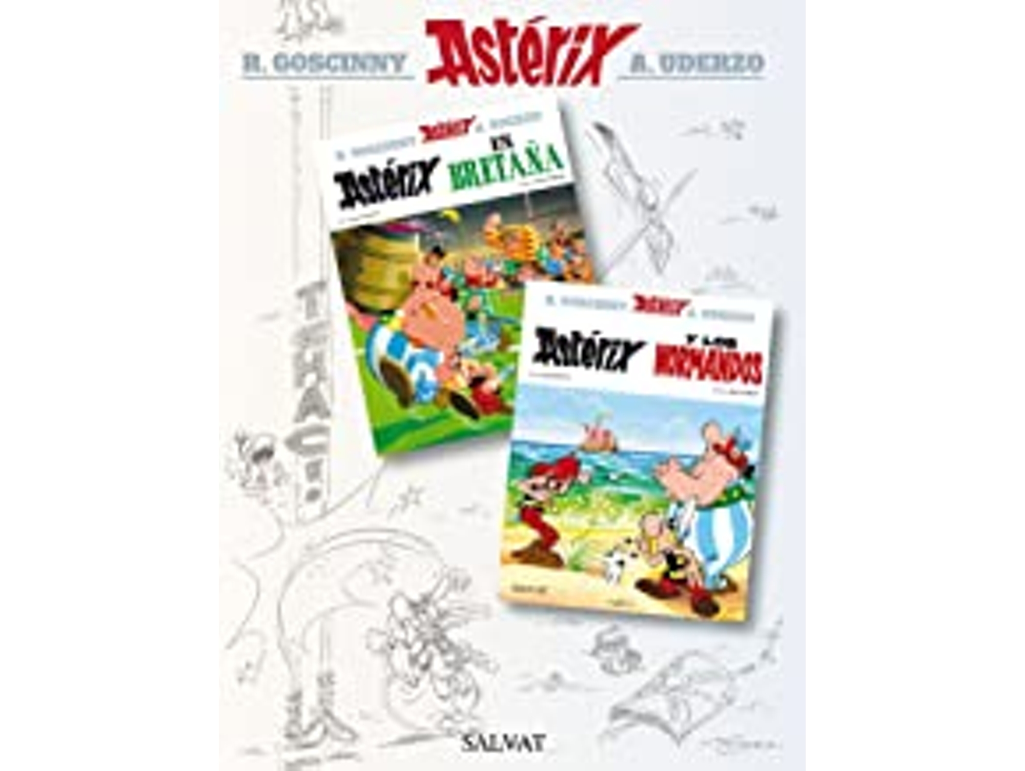 Libro Astérix en Bretaña & Astérix y los Normandos de René Goscinny (Año de edición - 1966)