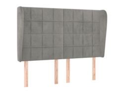 Maison Exclusive - Cabecero Con Orejas De Terciopelo Gris Claro 147x23x118/128 Cm