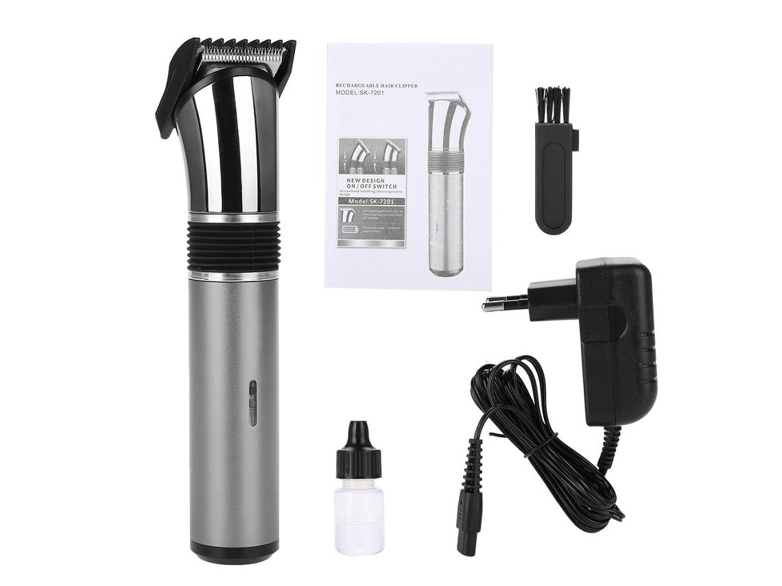 Aparelho De Corte De Cabelo Elétrico Profissional Para Crianças E Adultos Trimmer Máquina Prata