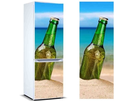 Vinilo Frigorífico OEDIM Cerveza en la Arena (Multicolor - 200x70cm - Vinilo Adhesivo)