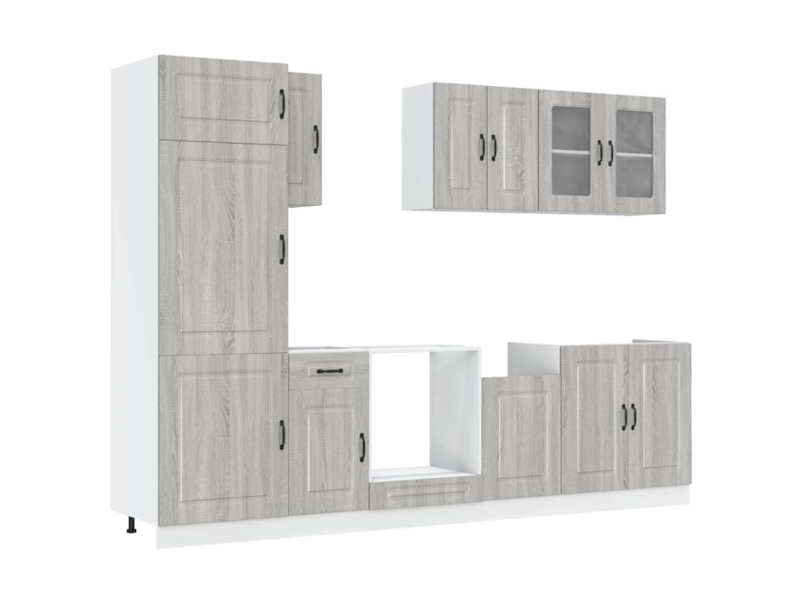 Juego de gabinetes de cocina Kalmar Sonoma Grey (8 piezas) EXCLUSIVO DE LA CASA