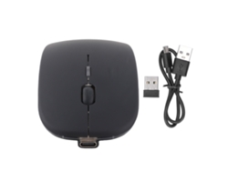 Ratón Inalámbrico Recargable De 2,4 Ghz Con Sensor Óptico De 1600 Dpi, Ergonómico Y Silencioso, Color Negro.