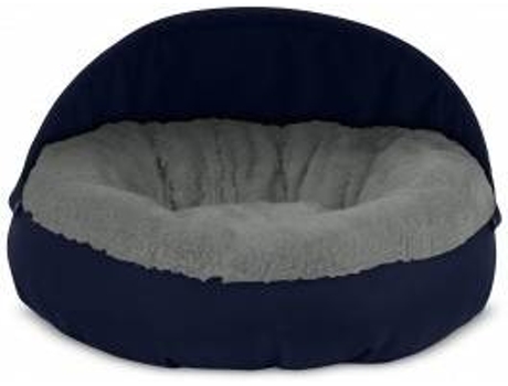 Cama Redonda para Perros y Gatos GAUTY Tela Impermeable y pelo (Gris y Azul - 57 cm)